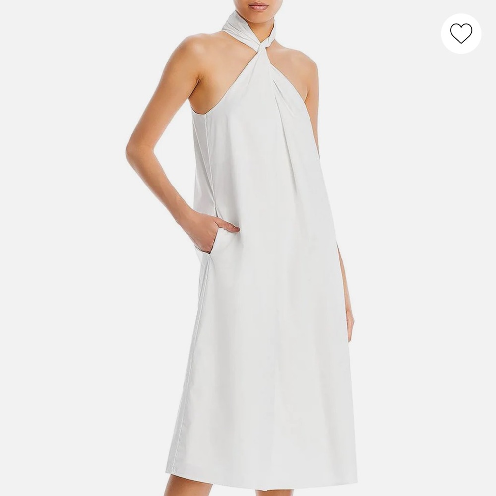 White halter midi dress